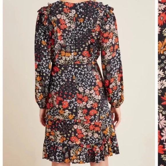 Kachel x Anthropologie Floral Ruffle Long Sleeve Dress | Size 4 - Picture 3 of 8